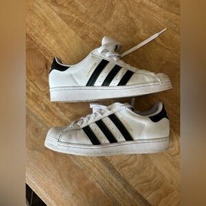 adidas White and Black Superstar Sneakers